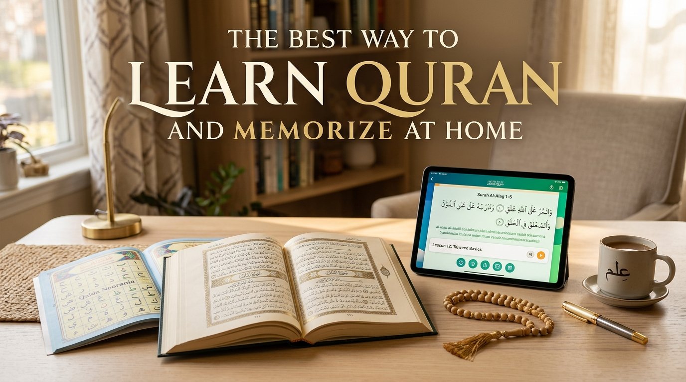 Student following step-by-step Quran learning roadmap from Noorani Qaida to Hifz